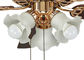 Gegalvaniseerd nam Gouden Moderne Plafondventilator Lichte Inrichtingen met Ijzer toe, Acryl leverancier
